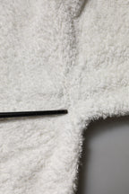 White Cotton Fleece Crew Neck Sweater