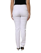 White Floral Sequined GIRLY Denim Jeans