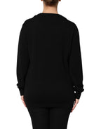 Black Cashmere Crystal Embellished Sweater