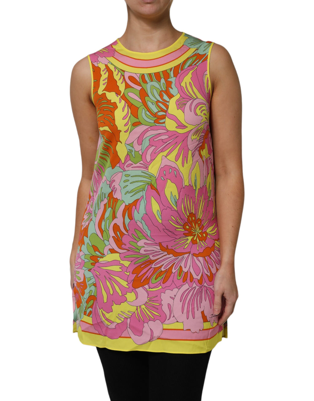 Multicolor Floral Roundneck Sleeveless Top