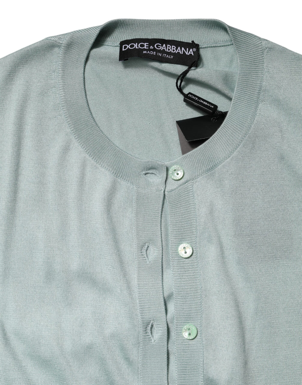 Light Green Silk Button Down Cardigan Sweater