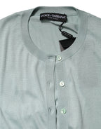 Light Green Silk Button Down Cardigan Sweater