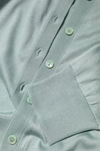 Light Green Silk Button Down Cardigan Sweater
