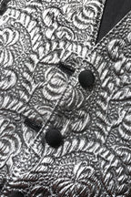 Silver Floral Jacquard Sleeveless Vest Top