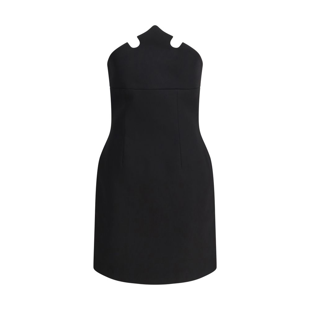 Black Polyester Casual Dress