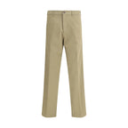 Beige Cotton Chino Pants