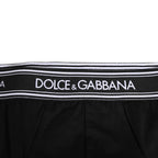 Black Cotton Stretch Logo Print Brief Underwear