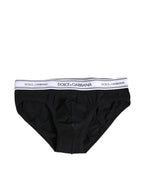 Black Cotton Stretch Regular Brief Underwear