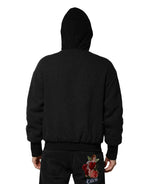 Black DG Logo Plaque Hooded Bomber Jacket