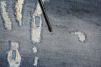 Blue Washed Tattered Cotton Men Jeans