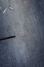 Blue Washed Tattered Cotton Men Jeans