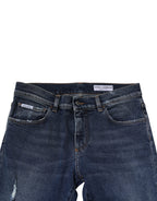 Blue Washed Skinny Cotton Denim Jeans