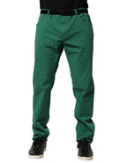 Green Cotton Stretch Skinny Men Denim Jeans