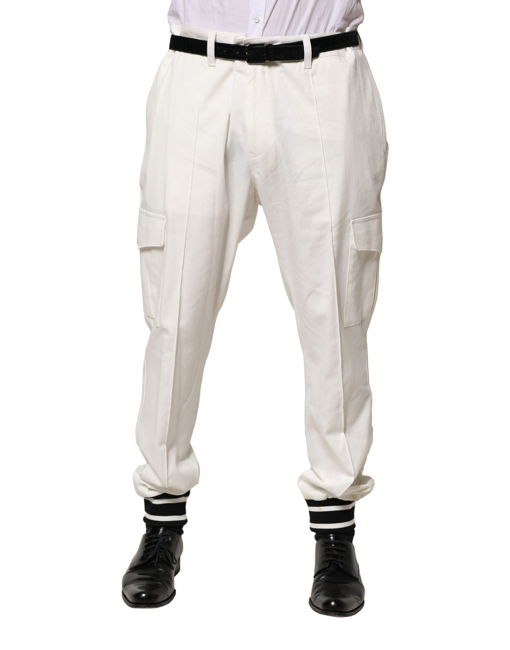 White Cotton Cargo Jogger Men Pants