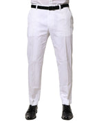 White Cotton Dress Slim Formal Pants