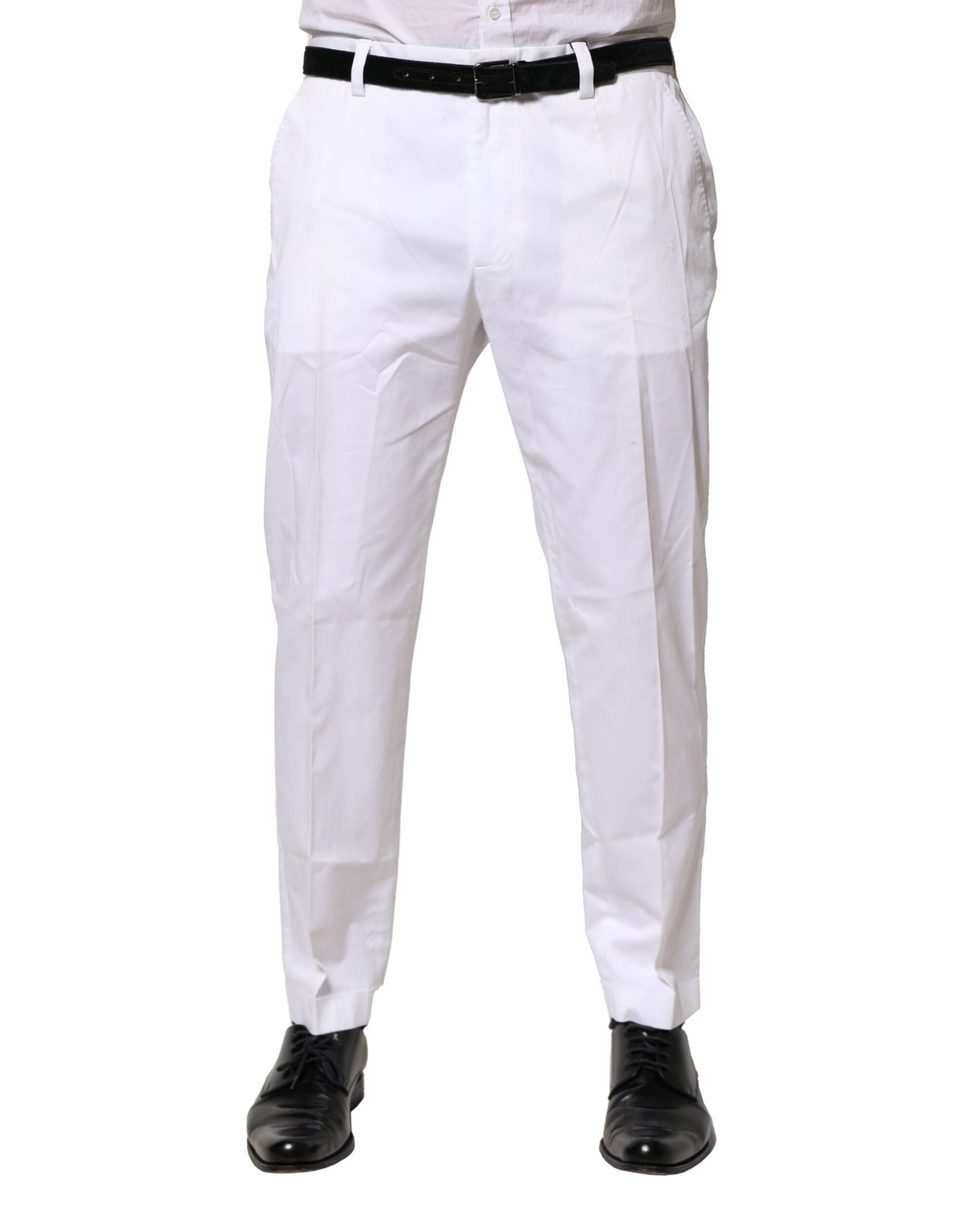 White Cotton Dress Slim Formal Pants