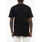 Black Cotton ARROW Crew-neck T-shirt