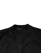 Black Linen Long Sleeves Men Casual Shirt