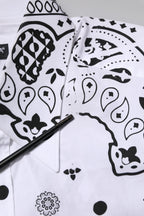 White MARTINI Bandana Print Formal Shirt