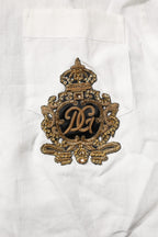 White DG Crown Embellish Dress Formal Shirt