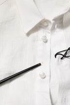 White DG Crown Embellish Dress Formal Shirt