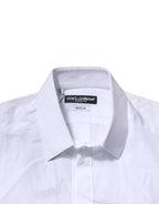 White Cotton Short Sleeves GOLD Casual Shirt