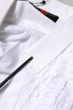 White Cotton Ruffled Detailing Formal Shirt