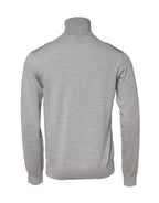 Gray Long Sleeve Turtleneck Pullover Sweater