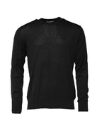 Black Cotton DG Logo Men Sweatshirt Sweater