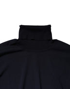 Blue Long Sleeve Turtleneck Pullover Sweater