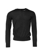 Gray Cashmere Crew Neck Sweatshirt Sweater
