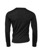 Gray Cashmere Crew Neck Sweatshirt Sweater