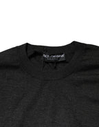 Gray Long Sleeve Crew Neck Pullover Sweater