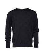 Black Silk Crew Neck Sweatshirt Sweater
