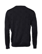 Black Silk Crew Neck Sweatshirt Sweater