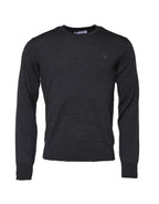 Dark Gray Wool Crew Neck Sweatshirt Sweater