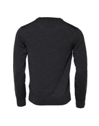 Dark Gray Wool Crew Neck Sweatshirt Sweater