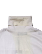 White Wool Turtleneck Men Sweatshirt Sweater