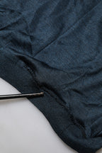 Dark Blue Silk Logo Patch Crew Neck T-shirt