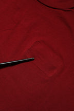 Dark Red Men Crew Neck Short Sleeve T-shirt