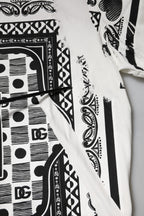 White Bandana Cotton Men Crew Neck T-shirt