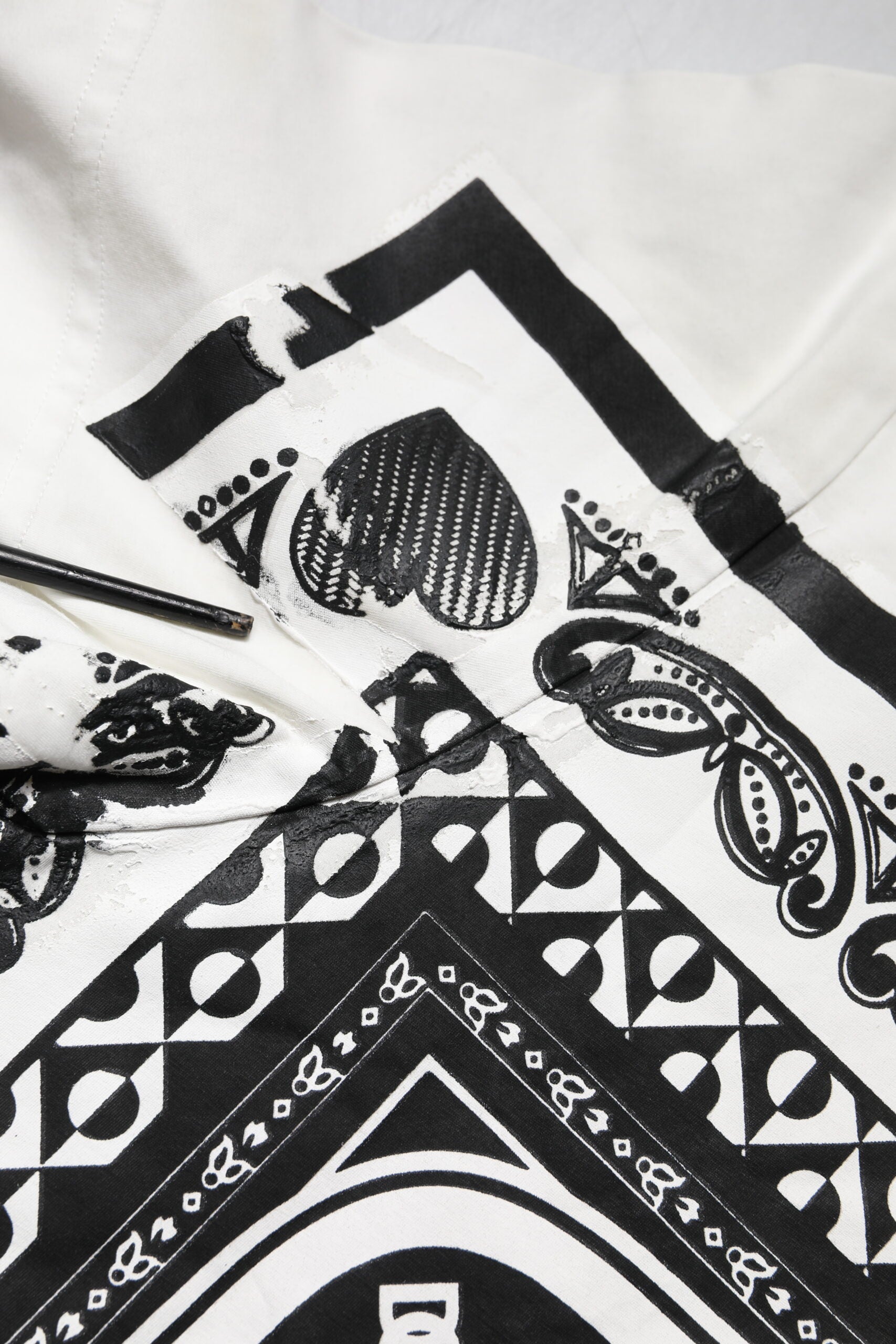 White Bandana Cotton Men Crew Neck T-shirt