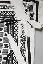 White Bandana Cotton Men Crew Neck T-shirt