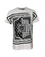 White Bandana Crew Neck Short Sleeves T-shirt