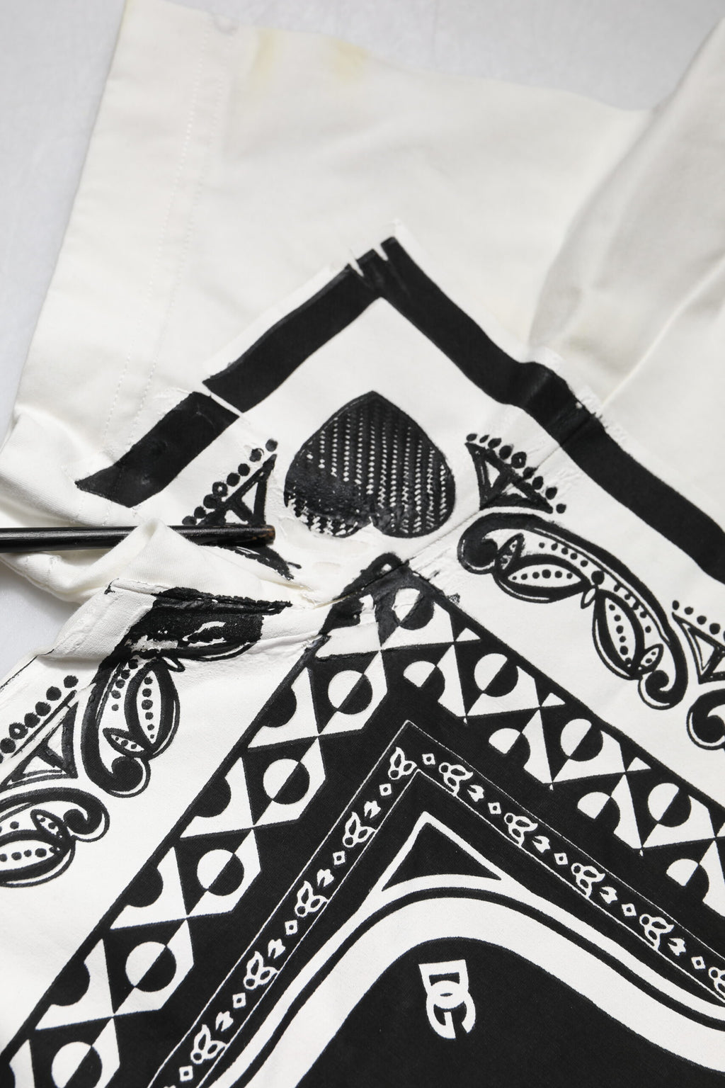 White Bandana Crew Neck Short Sleeves T-shirt