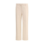 Beige Fleece Wool Dress Pants