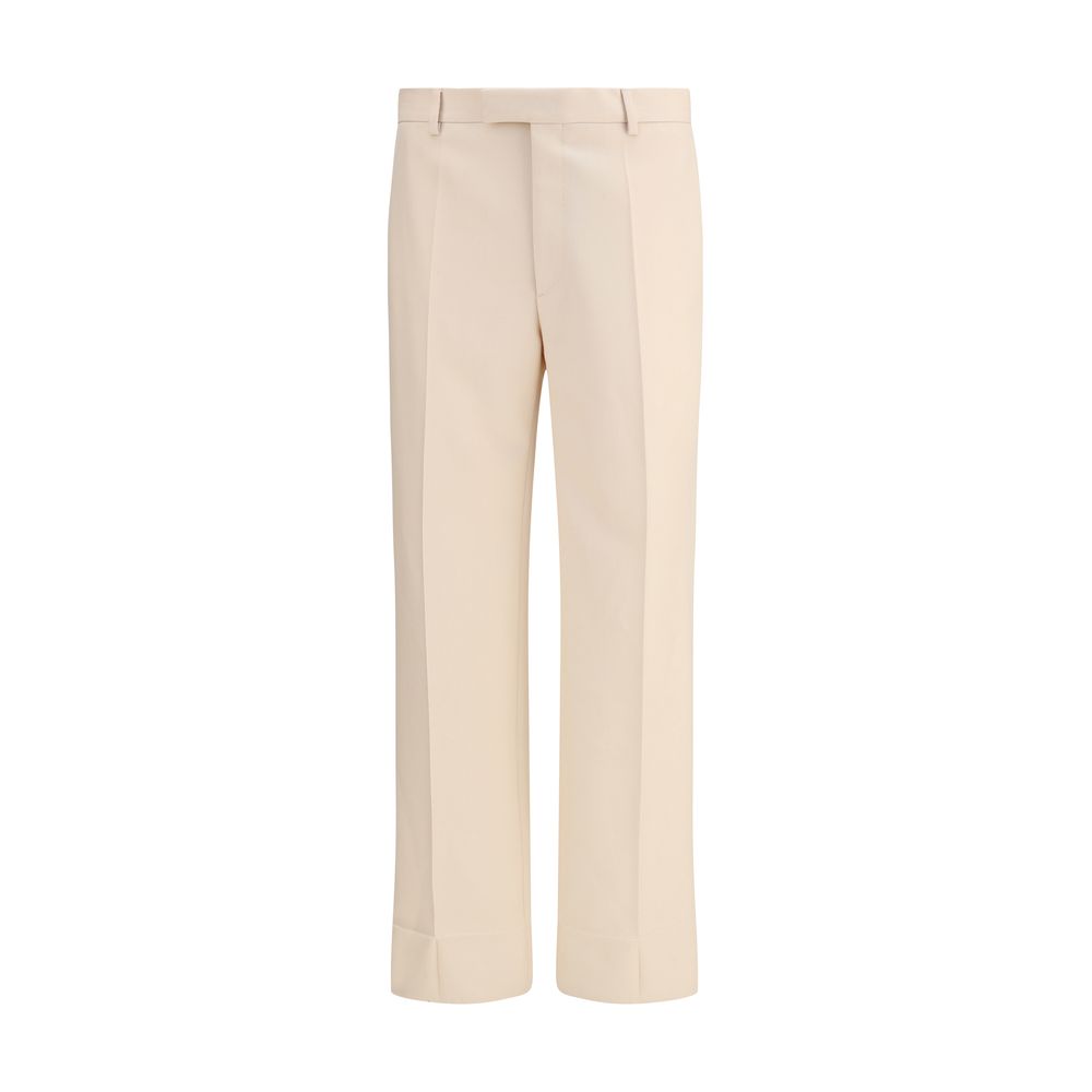 Beige Fleece Wool Dress Pants