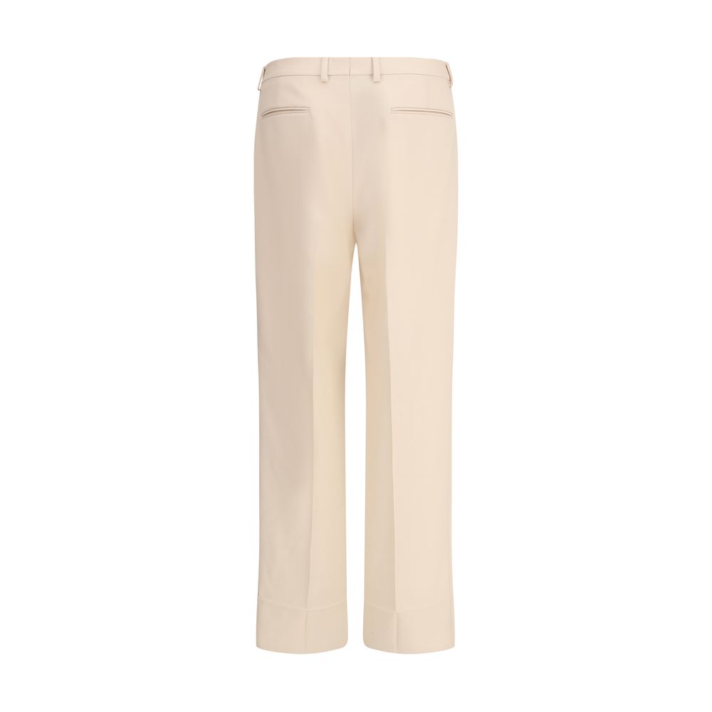 Beige Fleece Wool Dress Pants