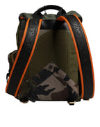 Green Patchwork Travel Backpack Military Bag