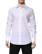 White Cotton GOLD Long Sleeves Formal Shirt